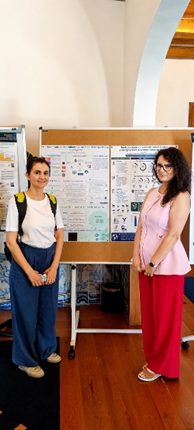 left: Jerina Rugji in front of her poster, Internationalisation workshop, 3 September in Lisbon